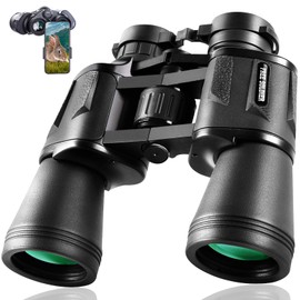 FREE SOLDIER 20 x 50 Binoculars - Adult Binoculars with Night Vision in Low Light, BAK4 Prism FMC Lens, Compact Binoculars with Smartphone Adapter for Hiking, Birds, Watching, Hunting, Black