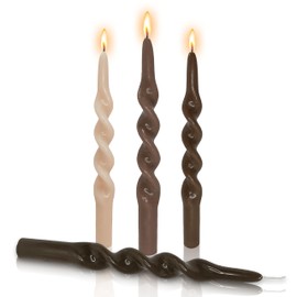 Smokeless Spiral Taper Candles Handmade Gradient Brown 10 Inch Twisted Candlesticks for Wedding Party Home Decor