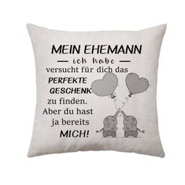 Aconesong Husband Cushion Cover Gifts for Husband Valentine's Day Christmas for Husband Birthday Gifts from Wife Ideas Gifts for Husband Decoration 45 x 45 cm (Husband)