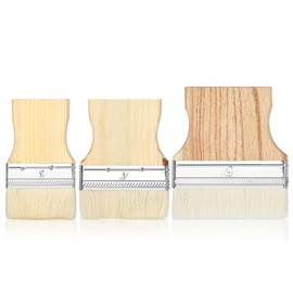 Thinp 3 pcs Flat Paddle Paint Brush Set,Wide Paint Brush Large Paint Brush 3/4/5 Inch Paint Brush with Poplar Handle Art Paint Brush Wool Paint Brushes Flat Paint Brush for Oil and Acrylic Paints