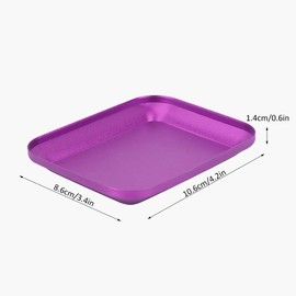 Qiilu Magnetic Tray Magnetic Parts Bowl Aluminum Alloy Magnetic Small Parts Tray Plate Screw Storage Nuts Screw Bolts (Purple)