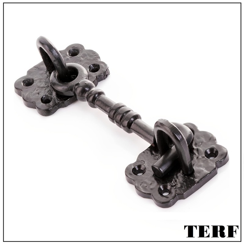 TERF® 150mm Heavy Duty Antique Black Cabin Door Hook and