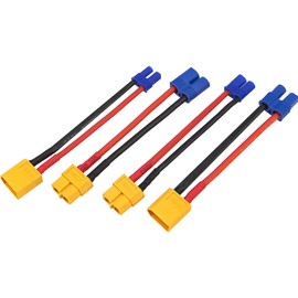 ShareGoo EC2 to XT60 Adapter & EC3 to XT60 Adapter Male Female w/3.93" Cable Wire for RC FPV Drone Car Lipo NiMH Battery Charger ESC