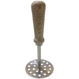 Potato Masher,Masher,Bean Masher,Masher for Potatoes,Crusher,Potato Masher Stainless Steel,Wooden Masher,Stainless Steel Smooth Potato Masher with Wooden Handle