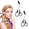 2pcs Black Professional Precision Brow Scissors Eyebrow Trimmer Scissors with