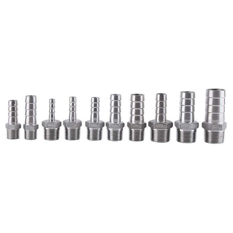 Male Threaded SS304 Stainless Steel Barb Hose Pipe Fitting Tail