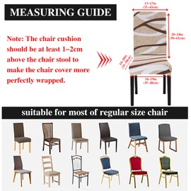 Jaotto Chair Covers, Set of 6, Universal, Stretch Chair Covers, Set of 6, Modern Chair Covers, Swing Chairs, Elastic, Durable Chair Covers for Dining Room, Banquet Decoration (Modern Line, 6 Pieces)