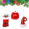 Christmas Ornaments Christmas Tree Decorations Glittered Xmas Boots Sweater Hat