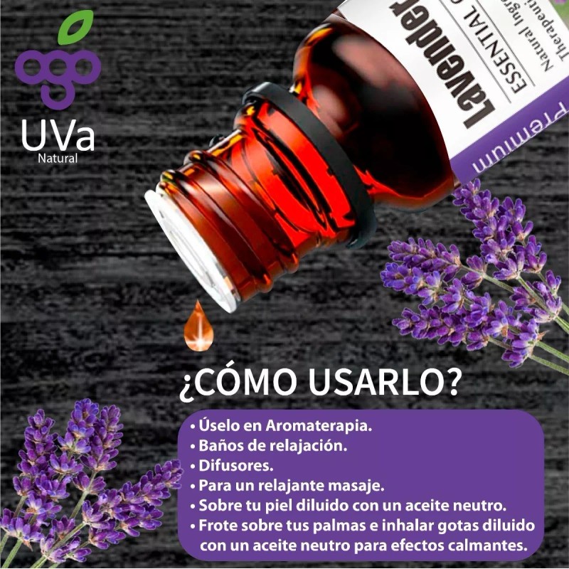 Liv Natural Aceite Esencial De Lavanda 100% Puro Uva Natural
