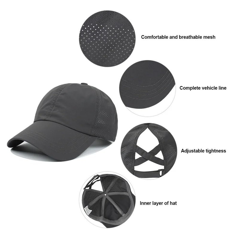 EVD-X Gorra Deportiva Mujer y Hombre para Cabello Largo Actividades