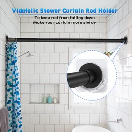 Vidafelic Adhesive Shower Curtain Rod Holders,4Pack Transparent Curtain Rod Mount Holder for Wall,Bathroom Curtain Tension Rod Retainer,Stick On,Waterproof (Rod Not Included)