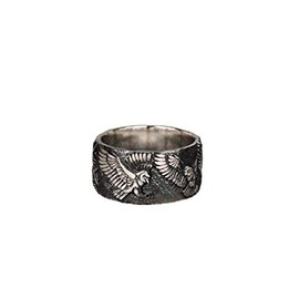 Eagle Ring for Men, Norse Viking Flying Eagle Rings, Branches Pattern Ring, Vintage Hawk Eagle Totem Amulet Ring, Punk Animal Eagle Jewelry Jewelry for Men Mens (9)