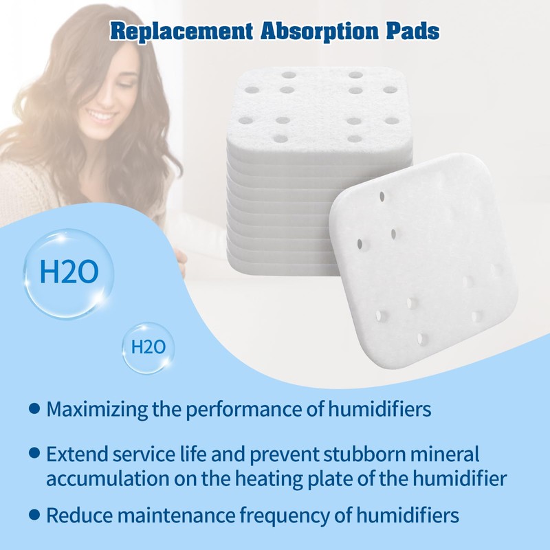Gazeer 36-Pack Mineral Absorption Pads Compatible with LEVOIT Humidifier Replacement