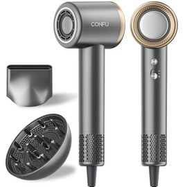 Hair Dryer, CONFU Professional High-Speed Blow Dryer, Blow Dryer for Women Men, Hairdryer with Diffuser Attachment, Portable Lightweight Fast Drying Negative Ionic Care Hair Dryer for Home