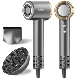 Hair Dryer, CONFU Professional High-Speed Blow Dryer, Blow Dryer for Women Men, Hairdryer with Diffuser Attachment, Portable Lightweight Fast Drying Negative Ionic Care Hair Dryer for Home