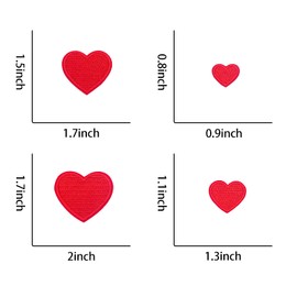 Qusmeiyici 20Pcs Red Heart Embroidered Applique Patches, DIY Sew on Patch Iron on Patches for Clothing Jackets Jeans Skirts Backpacks Hats Arts Craft Sew Making