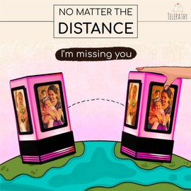 Telepathy® - Friendship Lamp® with 4 Insertable Photos - No Subscription Needed | Long Distance Wi-Fi Lights (Set of 2)