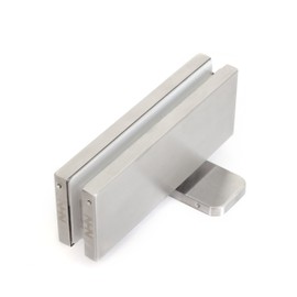 NHN Model: PDC100-S (90degree Hold Open Type) Satin Stainless Finish - Hydraulic Self Closing Pivot Door Closer for Glass Door (Patch Fitting), No Digging on Floor