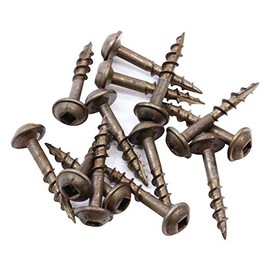 Rok Hardware #8 x 1" Pocket Hole Deck Screws Square Drive Round Washer Head Wood Deep Coarse 100 Pack