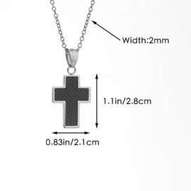 Scddboy Hip Hop Cross Necklace for Men Women,Black Textured Design Cross Pendant with 23.6+1.96" Adjustable Chain, Stainless Steel, cross