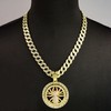 Leashelllinco Hip Hop Fake Gold Diamond Cuban Link Chain with