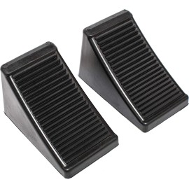 Unbranded 2 Pack MaxxHaul 50011 Rubber Wheel Chock with Eyelet (6-1/2" x 3-3/4" x4)