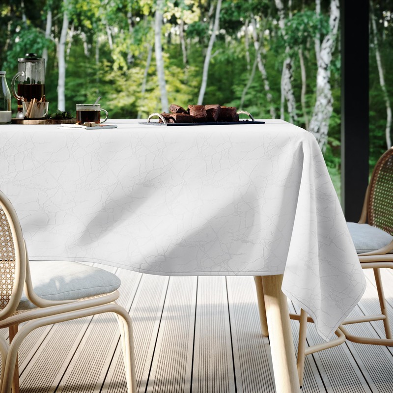 Filumi Tablecloth 120 x 160 cm Oval White Washable for