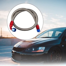 X AUTOHAUX 1 Meter 10AN 5/8" Stainless Steel CPE Car Oil Fuel Gas Line Hose Kit