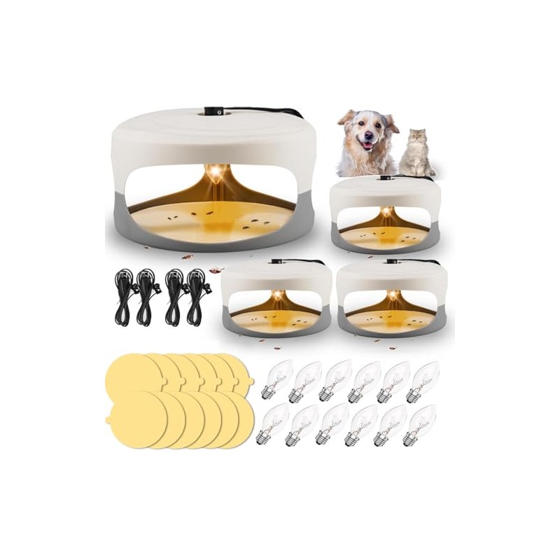 4 Packs Flea Traps for Inside Your Home, Effective Flea