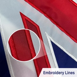 AMZFLAG British Flag 12x18 Inch Embroidery Union Jack Flags Double Sided Small England United Kingdom UK Flag with 2 Brass Grommets for Outdoor Use