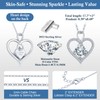 Seelove Moissanite Heart Infinity Pendant Necklace, 925 Sterling Silver 18K
