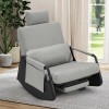 AECOJOY Glider Rocking Chair, Nursery Rocking Chair w/Adjustable Headrest, Side