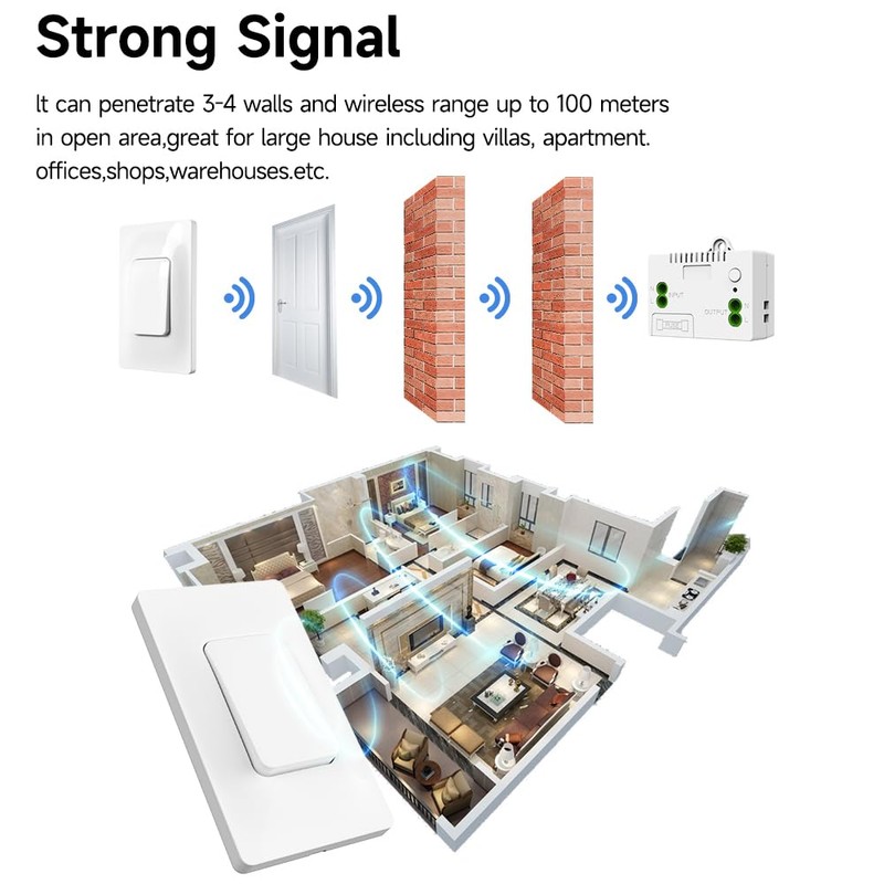Cerhot Self Powered Wireless Light Switch Kit Remote Light Switches