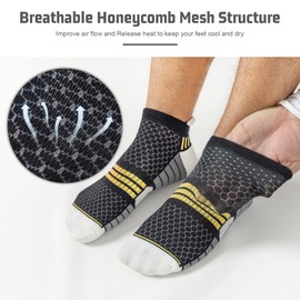 Cirorld 6 Pack Men's Ankle Socks, Cushion Running Athletic Socks, Breathable Sports Low Cut Socks