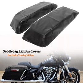 Unbranded Left Right Black Saddlebag Lid Bra Cover For Harley Electra Road Street Glide