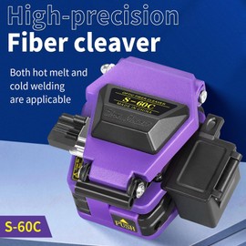 High precision S-60C purple Optical Fiber Cleaver, fiber cutter, FTTH fiber optic cable cutter, capable of cutting approximately 48000 times, equipped with 16 point cutting end face (Purple)