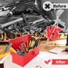 JMIATRY Red Tool Box 15 Inch Small Metal Tools Box