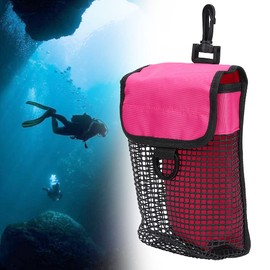 Net Diving Bag, Durable Travel Bag, Snorkel Equipment, Portable, Lightweight Diving Net Equipment Pack, Outdoor with Buckle, Travel, Beach, Swimming, Camping, Diving, Snorkelling, Rose Red
