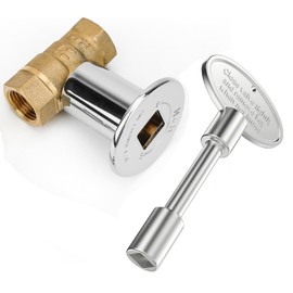 Onlyfire 1/2 Inch Straight Gas Key Valve Kit for Fire Pit Fireplace, Polished Chrome Flange and 3 Inch Key