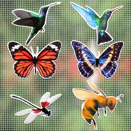 MWOOT Pack of 12 Fly Screen Magnets Screen Door Decorative, Bee Butterflies Hummingbirds Dragonflies Magnetic Decals, Decorative Double-Sided Flexible Magnets Fly Screen Door Stickers (6 Styles)