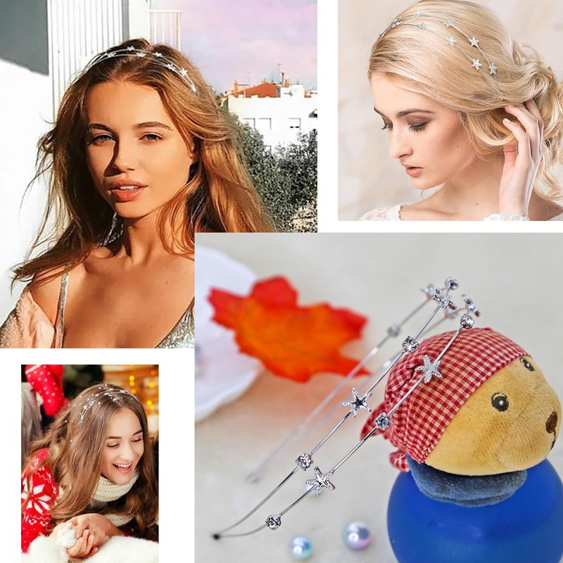 Guyode Beautiful Headband Stars Headband Girls Fashionable and Versatile Metal