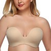 Exclare Women's Plus Size Invisible Seamless Anti-Slip Lift Push up