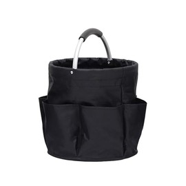 EUBSWA Reinigungstasche Universal 17L, Putzmittel Organizer Faltbare Aufbewahrungskorb, Reinigungs Organizer für Innenbereich, Garten, Badezimmer, Schwarz