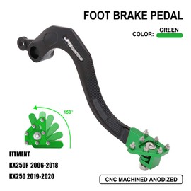 AnXin Motorcycle Rear Brake Pedal Foot Lever for Kawasaki KX250F 2006-2018 KX250 2019-2020 - Green