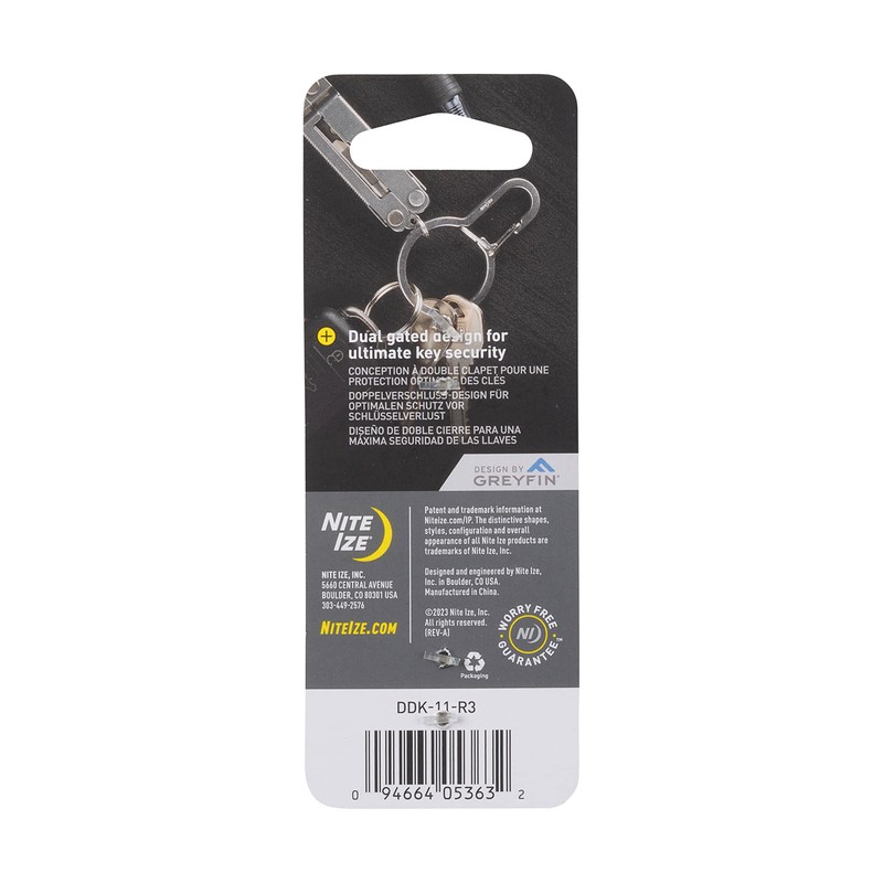 Nite Ize DualPass Dual Chamber Key Ring, Split Ring Keychain