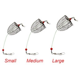 NA 10 PCS Carp Fishing Bait Trap Cage Stainless Steel Fishing Trap Lure Cage Basket Feeder Holder Fishing Gear Tackle Accessories Trap Dia: 3.5CM/4.0CM/4.6CM Available (Large(Trap Dia 4.6cm) 10PCS)