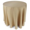 Goldstream Point 90 Inch Round Natural Brown Polyester Burlap Tablecloth