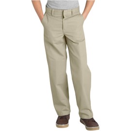 Dickies Boy's Big Flex Waist Flat Front Pants, Desert Sand, 8