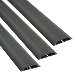 D-Line 6 Foot Floor Cord Cover, Cable Protector Case Pack, CC-1/3PK, Protect Cords and Prevent Trip Hazards, Black (Pack of 3)