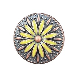 Rodeo Drive Western Wild Rag Scarf Slide Concho (Copper Yellow Daisy)